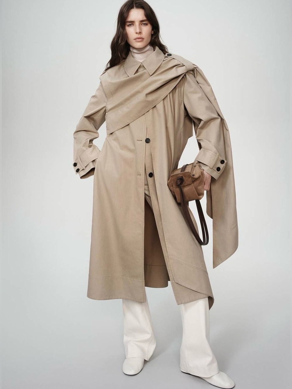 NEW. Zara 2 in 1 Scarf Trench Coat. NWT